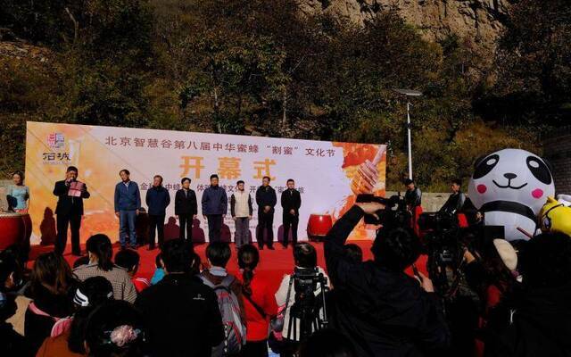 第八届中华蜜蜂割蜜文化节在黄峪口村开幕。新京报记者王巍摄