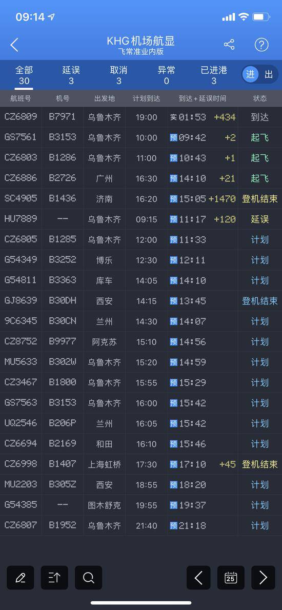 最新！喀什机场出港航班小面积取消