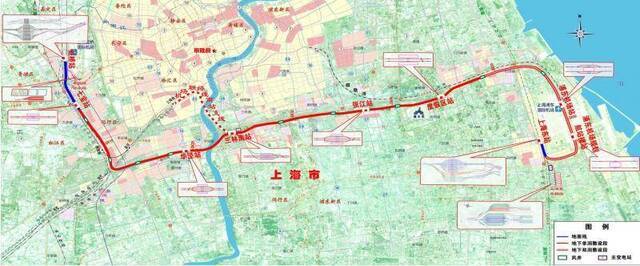 上海市首条市域铁路机场联络线总体方案示意图（点击可查看大图）久事集团供图