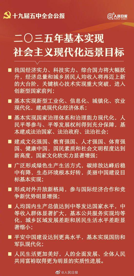 14个关键词速读五中全会公报