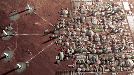 火星城市渲染图|SpaceX