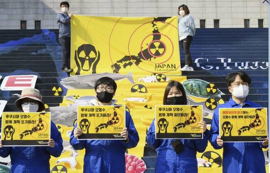 资料图：韩国抗议者（共同社）