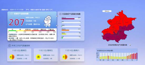 北京目前空气质量达到重度污染 建议市民减少户外活动