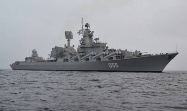 ▲“乌斯季诺夫元帅”号导弹巡洋舰