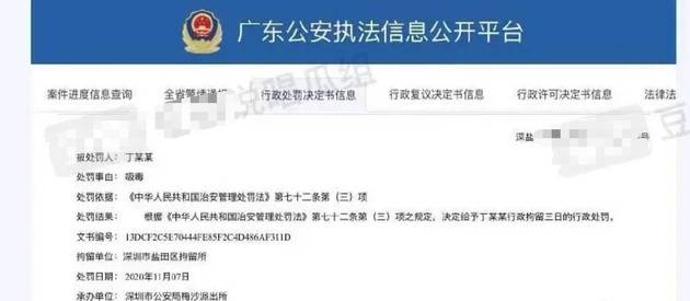 网传丁震、谢宇杰因吸毒被拘留