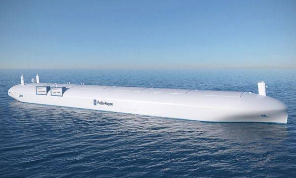 资料图片：未来无人货船想象图。（英国《新科学家》周刊网站）