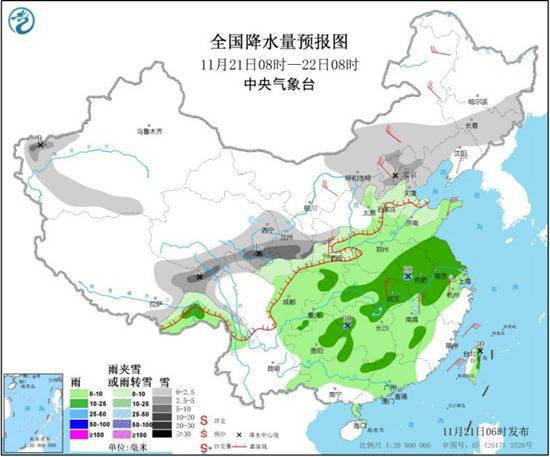 中东部雨雪天气持续，气温“跌跌不休”多地将创秋后新低