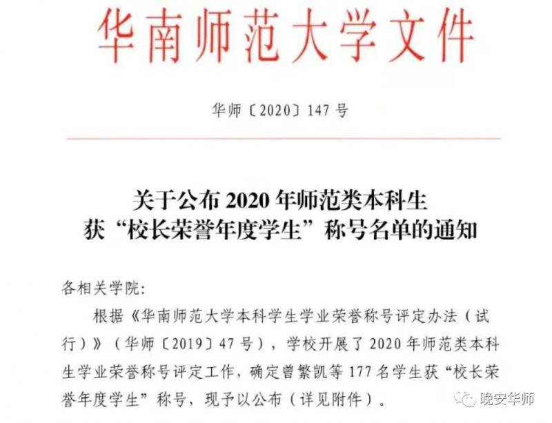 超优秀！华师校长荣誉年度学生揭晓！