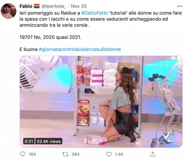 意大利电视节目教女性“性感地购物”？网友：2021都快到了