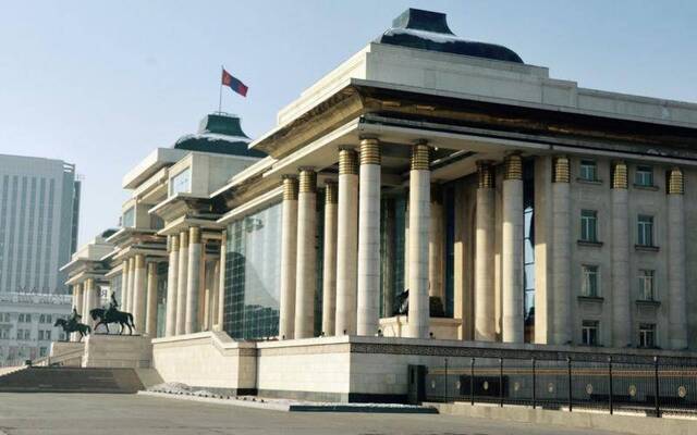 △蒙古国国家宫（图片来源：蒙古国Zindaa.mn新闻网）