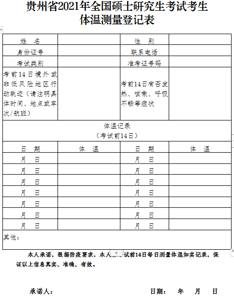 须知！贵州省2021年全国硕士研究生招生考试疫情防控要求及入场须知