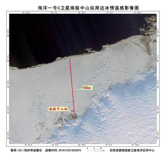 卫星视角看南极：中山站与固定冰外缘线距离不是一直减少