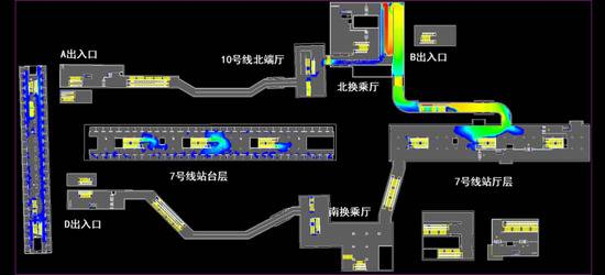 新建的两条换乘通道示意图。