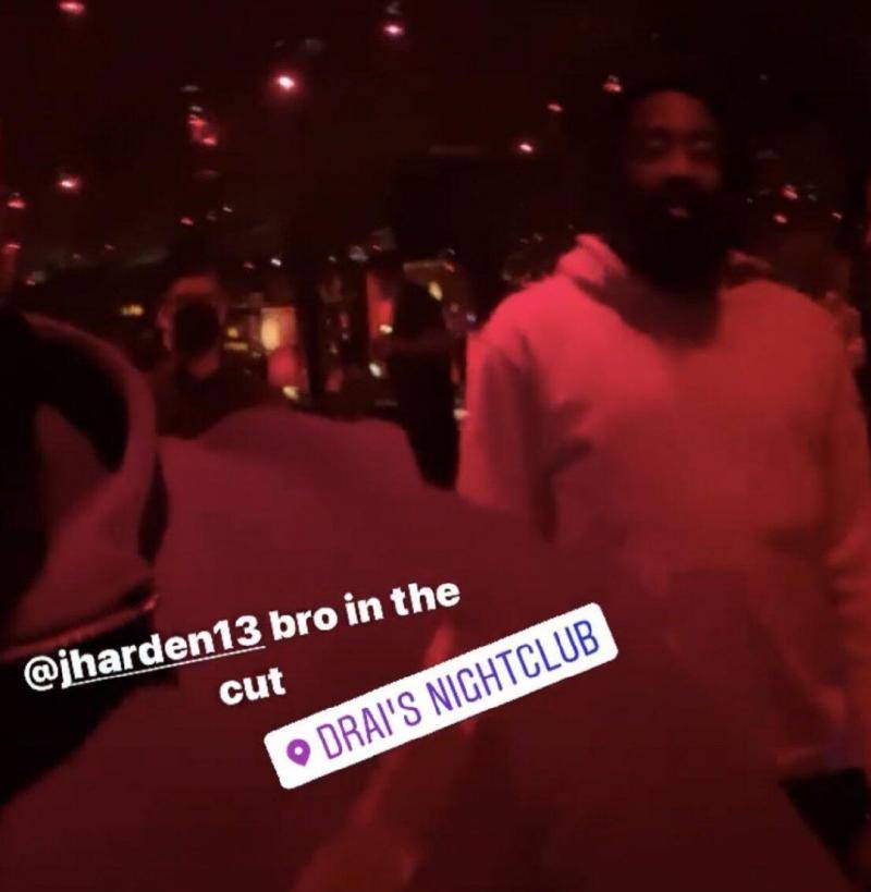 哈登出现在夜店，违反NBA防疫规定。