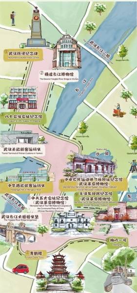 武汉发布首份红色旅游手绘地图
