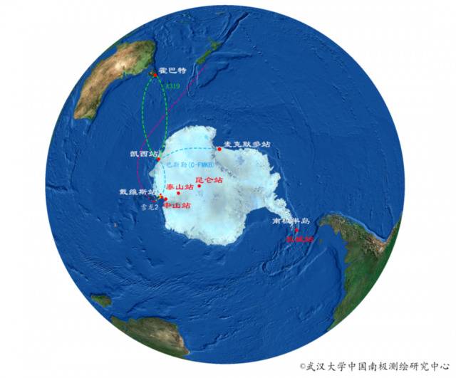 澳大利亚队员紧急转送路线图|武汉大学中国南极测绘研究中心