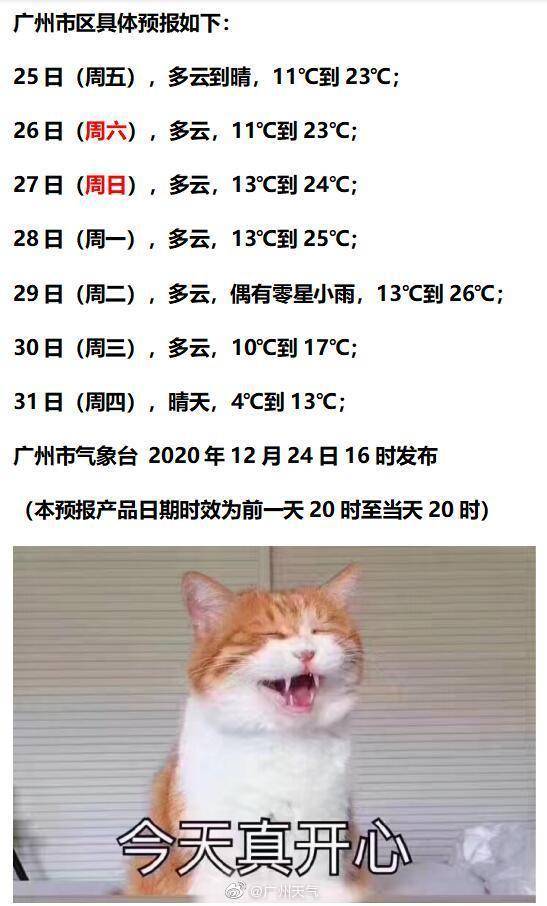 广州将降至4°C！传说中的岁末寒潮正赶来