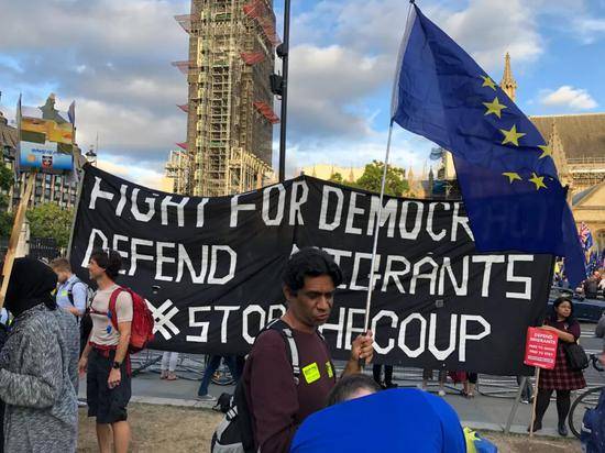 2019年9月3日，英国伦敦民众游行反对脱欧图片来源：每经编辑程鹏摄