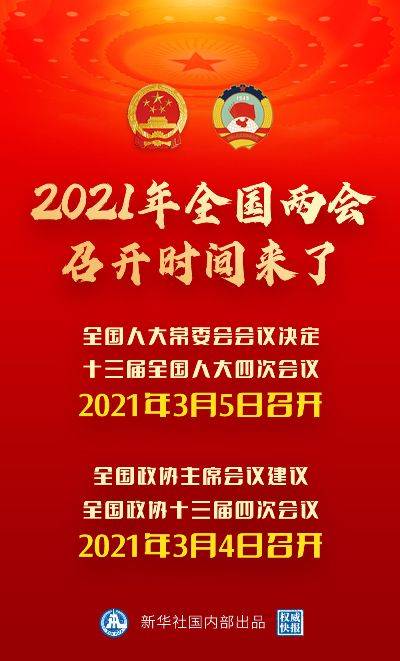 2021年全国两会召开时间定了