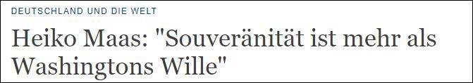 马斯：主权高于华盛顿意愿，德国之声（DW）报道截图