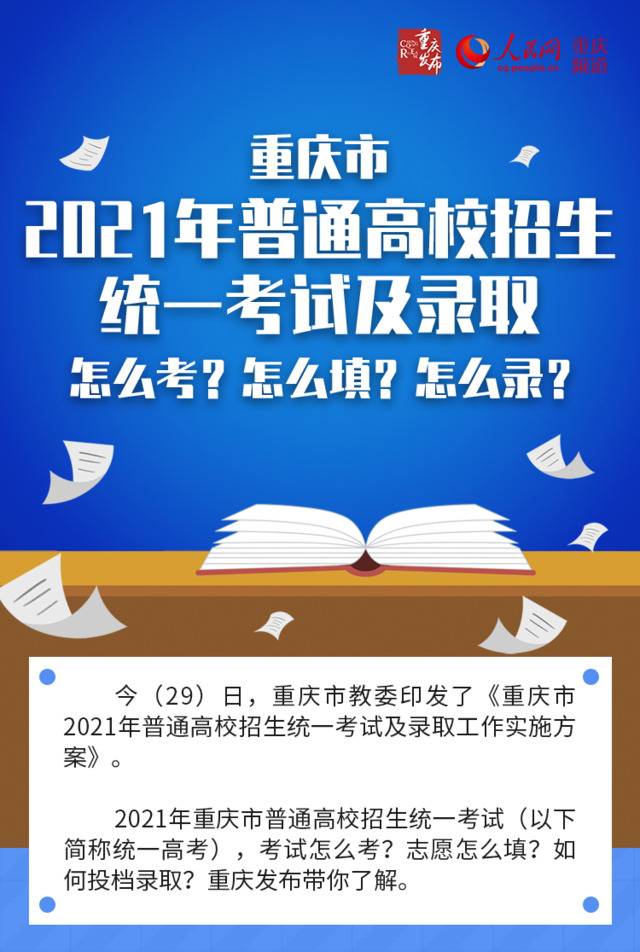 一图看懂｜重庆统一高考怎么考？志愿怎么填？如何投档录取？