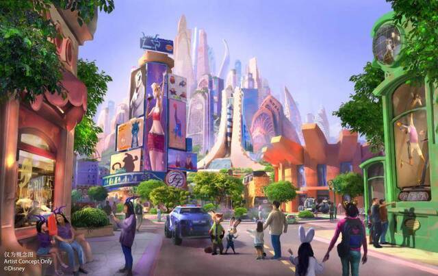 上海迪士尼乐园疯狂动物城主题园区主要景点完成结构封顶