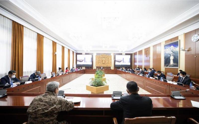 △蒙古国政府举行例行工作会议（图片来源：蒙古国政府官网）