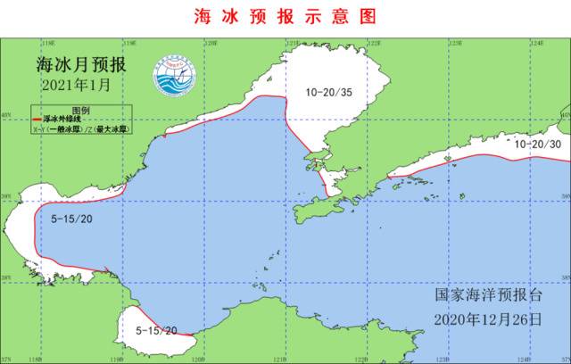 国家海洋预报台：我国1月北部海域最大浮冰范围达55-65海里