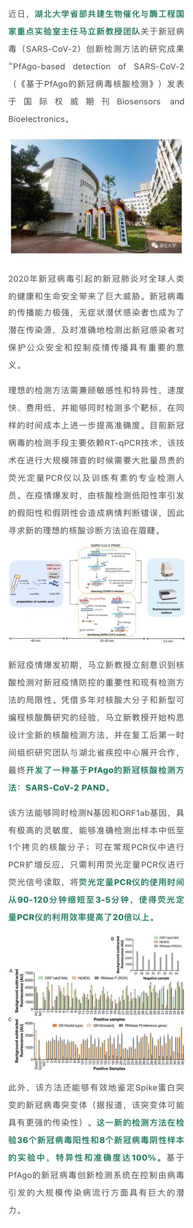 赞！湖大创新新冠病毒检测方法，准确度100%！