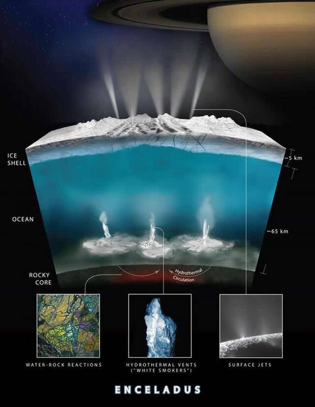 土卫二上的冰下海洋可能含有多种化学物质或可孕育微生物群落