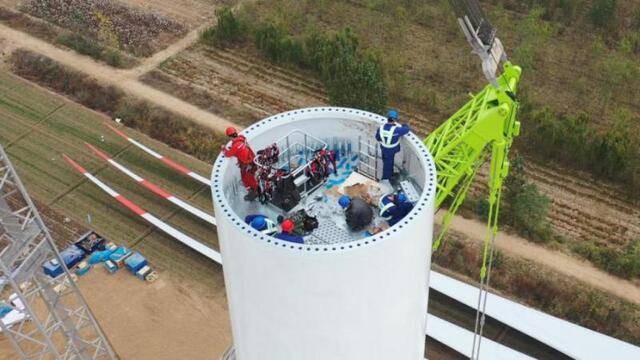 国家能源集团国华投资河北故城风电项目建设现场