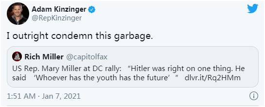 美议员在国会前说“希特勒在一件事上是对的”，州长猛批：去参观大屠杀博物馆！