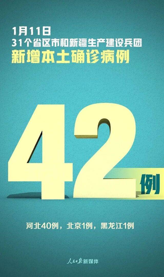 11日，全国新增本土确诊病例42例