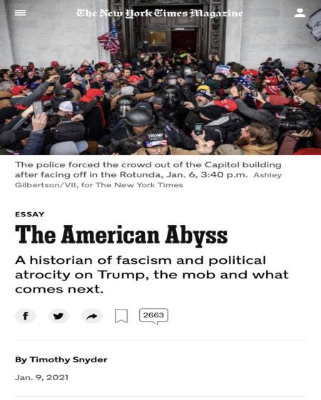 △《纽约时报》指出，美国出现了抛弃真相，转而诉诸情感和个人信仰的“后真相”浪潮，这可能成为孕育纳粹的新土壤