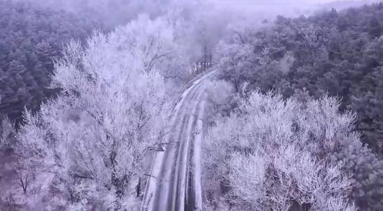 延庆大庄科雪花与雾凇不期而遇，美若童话世界！