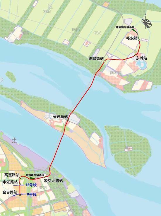 上海轨交崇明线规划图。隧道股份供图