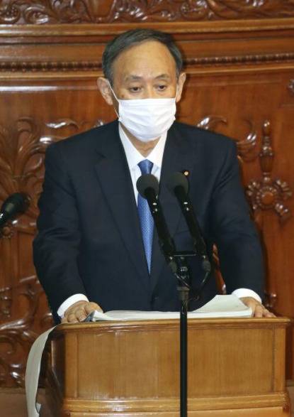 日本首相菅义伟（共同社）