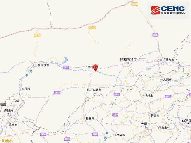 内蒙古鄂尔多斯市达拉特旗发生3.8级地震，震源深度10千米