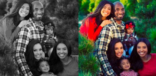 ·2020年圣诞节，瓦妮莎将2019年圣诞节的彩色全家福变为黑白照发布，并配文“永远在一起。”