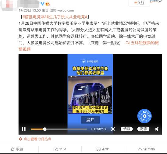 上热搜！电竞毕业生几乎无人从事本专业？网友却说…