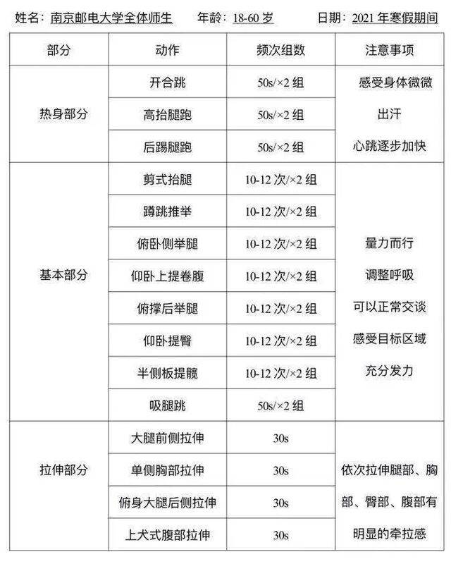 寒假快报  您有一份“运动处方”待查收！