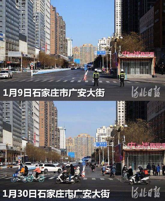 石家庄重启前后：广安大街等多个标志性地点前后对比明显