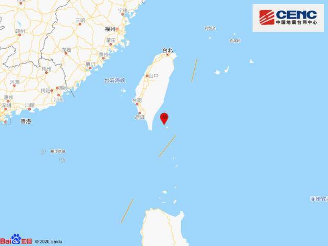 台湾台东县海域发生4.6级地震，震源深度16千米