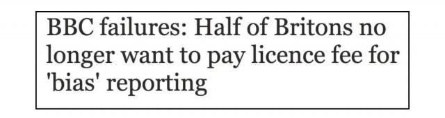 ▲BBC的失败：一半的英国人不想再为“偏见”报道支付电视执照费