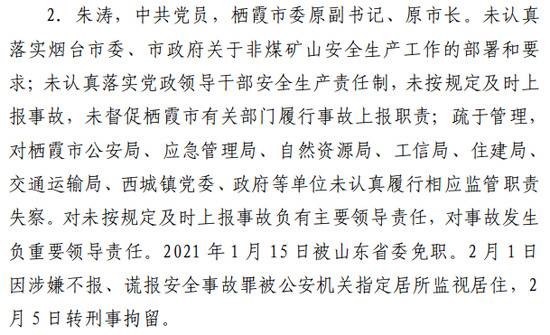 调查报告全文来了！山东栖霞原书记市长处理结果公布