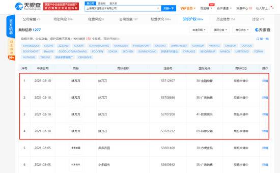 拼多多关联公司申请“拼刀刀”商标 状态为“申请中”