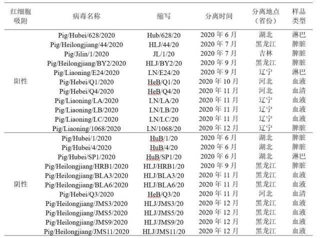 22株2020年田间分离非洲猪瘟病毒。