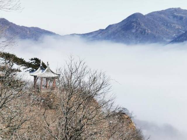 壮观！北京门头沟妙峰山现云海景观