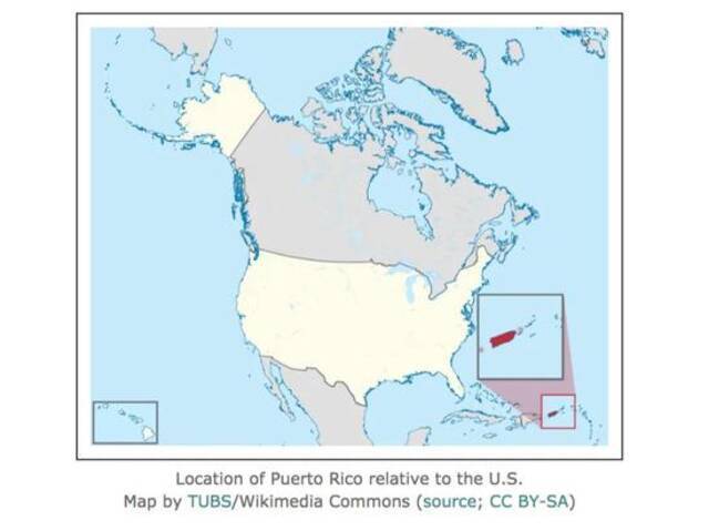 波多黎各地理位置。/“polgeonow”网站截图