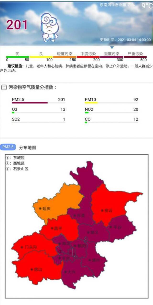 注意防护！北京空气质量已达重度污染